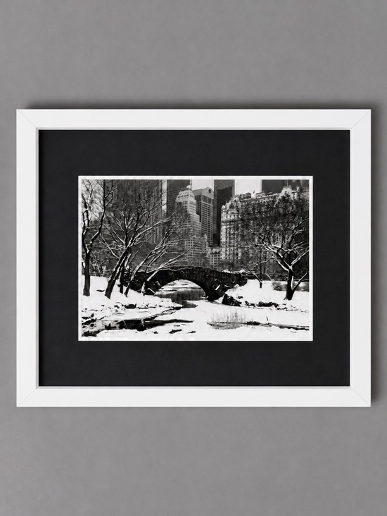 Target Other - Framed Photo Central Park NY bridge winter snow black white